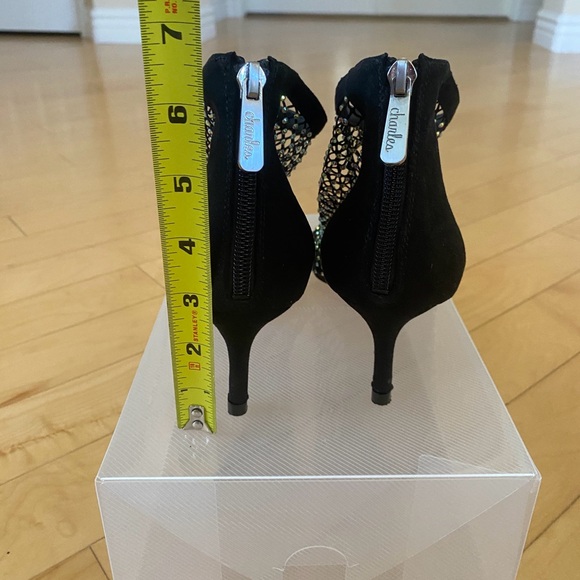 Charles By Charles David Black Mesh and Silver Rhinestone Ankle Booties - Picture 9 of 11